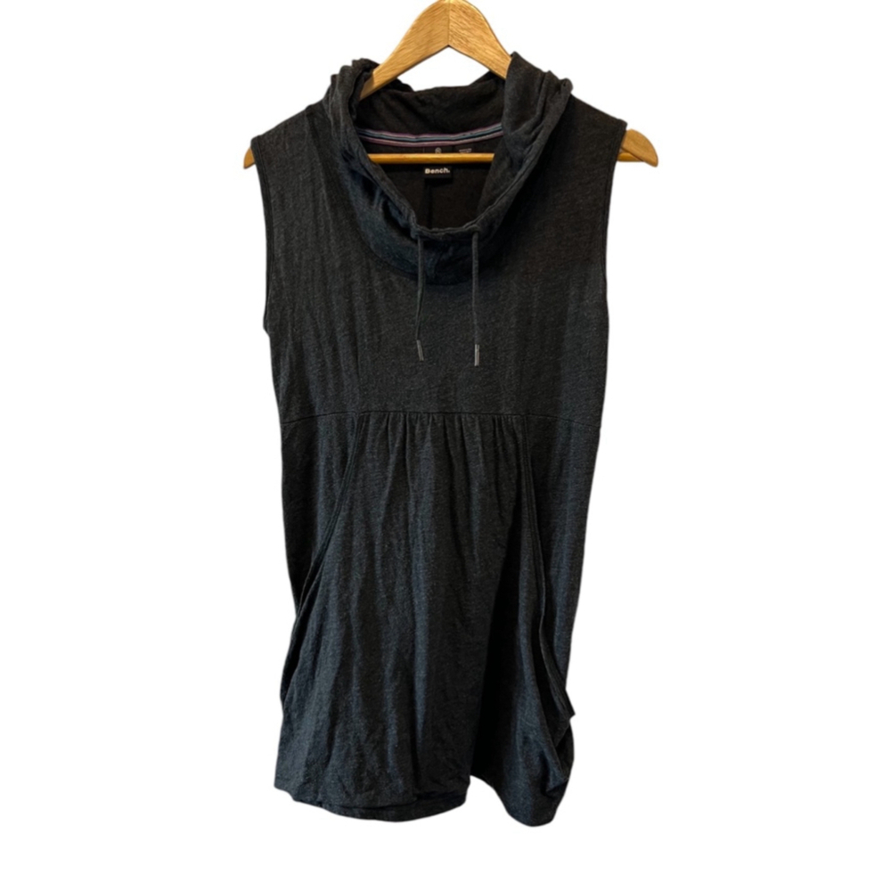 BENCH Grey Sleeveless Cowl Neck Athletic Top XL